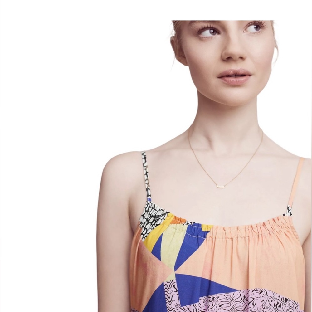 ANTHROPOLOGIE THE ODELLS SHAINA GEOMETRIC PRINT SLIP DRESS XXS - Picture 3 of 5